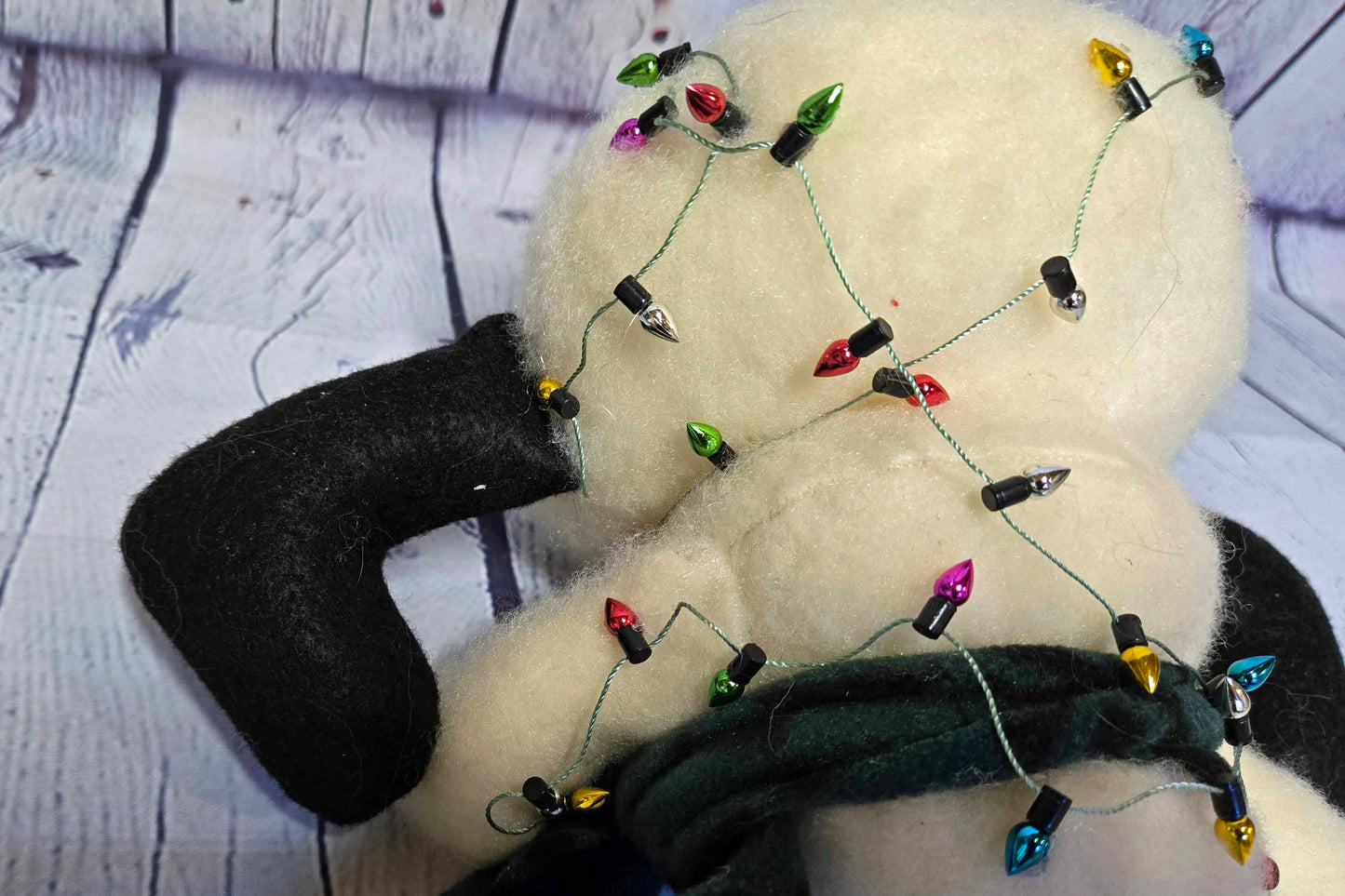 Fuzzy Snowman Plush Decor | Handmade Christmas Ornament | Cozy Winter Tabletop Decoration | Stocking Stuffer Gift