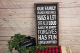 Our Family - Framed Wood Sign