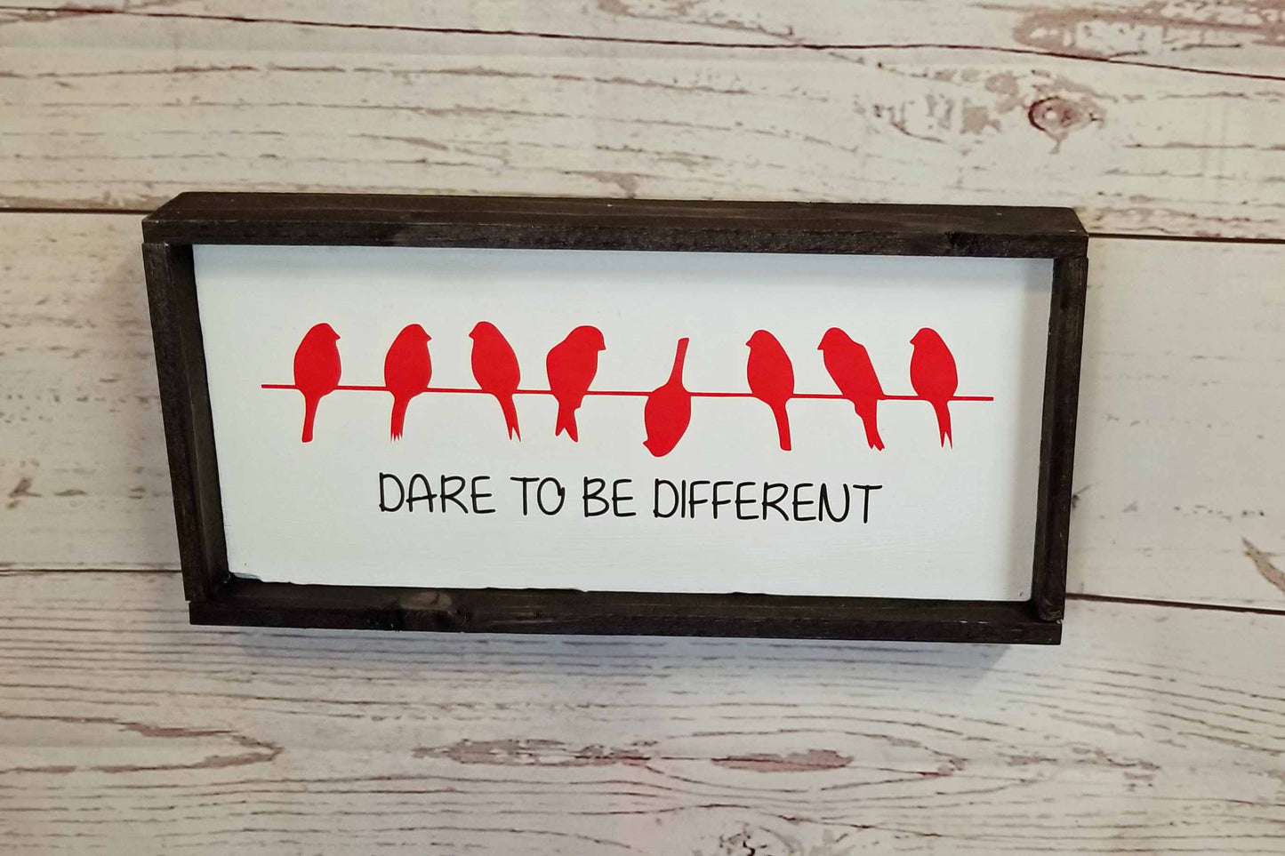 Dare To Be Different Wood Sign • Unique Birds Silhouette Wall Art • Handcrafted Kid Bedroom Decor • Teen Empowerment Gift • Positive Mindset
