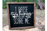 I Raise Tiny Humans Wood Sign - Mom Life, Mother's Day Gift