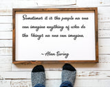 Imagine - Alan Turing Quote,  Wall Decor