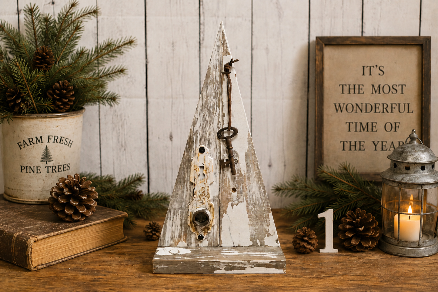 Reclaimed Wood Christmas Trees | Rustic Farmhouse Holiday Decor | Upcycled Metal Tree Set | Shabby Chic Christmas | Handmade Wood Trees