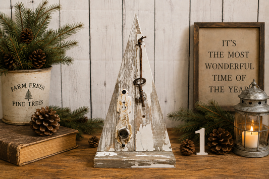 Reclaimed Wood Christmas Trees | Rustic Farmhouse Holiday Decor | Upcycled Metal Tree Set | Shabby Chic Christmas | Handmade Wood Trees