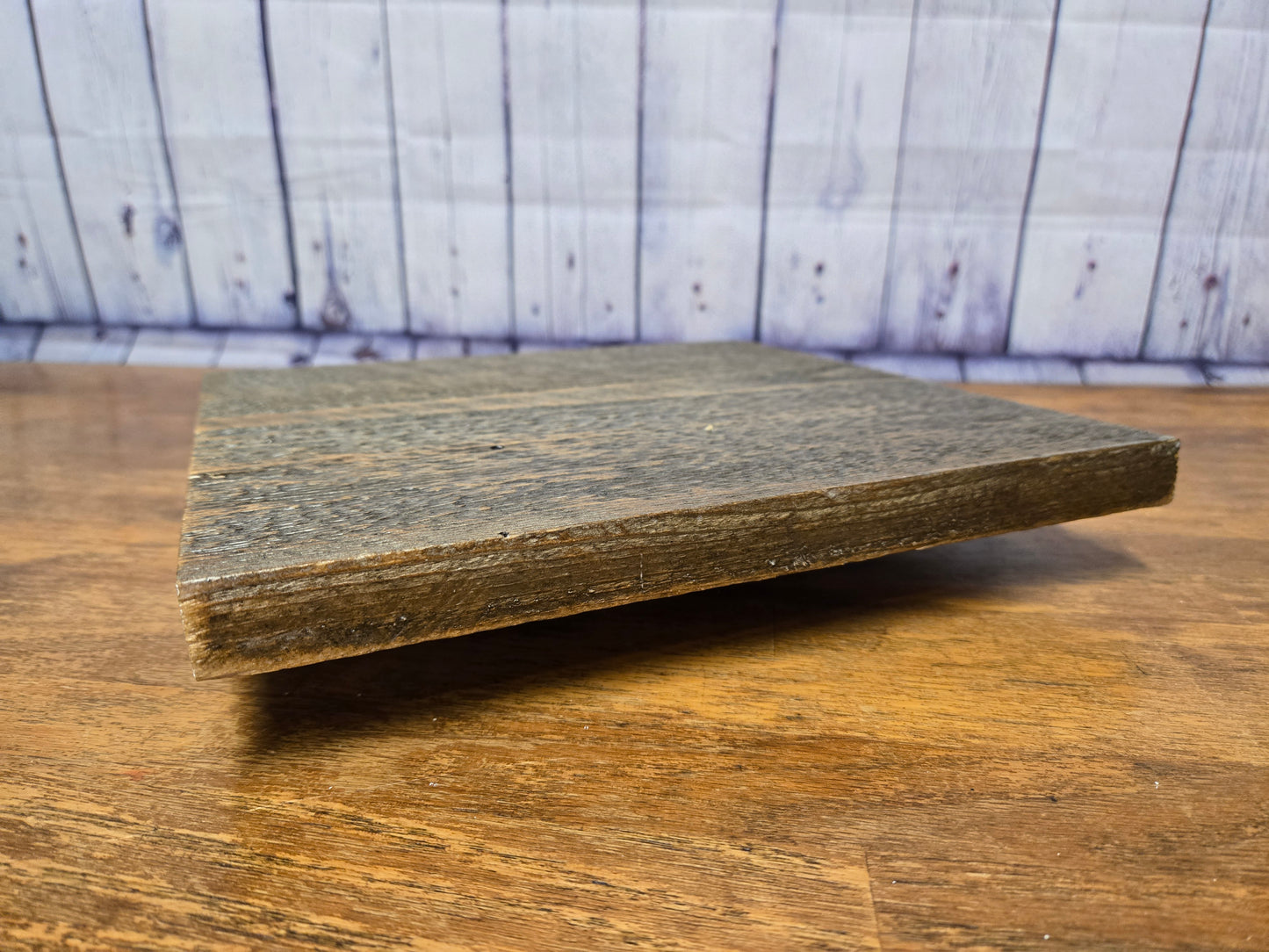 Rustic Reclaimed Barn Wood Square Lazy Susan (10x10) - Farmhouse Rotating Kitchen & Dining Organizer