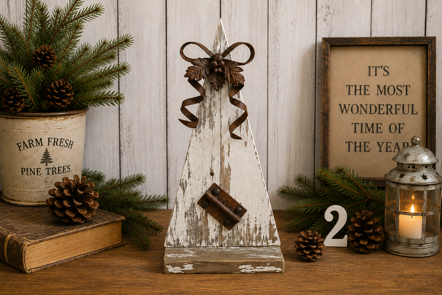 Reclaimed Wood Christmas Trees | Rustic Farmhouse Holiday Decor | Upcycled Metal Tree Set | Shabby Chic Christmas | Handmade Wood Trees