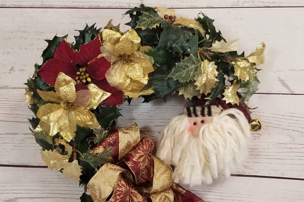 Santa Christmas Door Decor Wreath