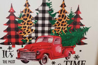 Most Wonderful Time of the Year Red Truck Christmas Wall Hanging Sign