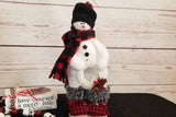 Holiday Fabric Snowman with Buffalo Plaid Boots