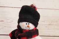 Holiday Fabric Snowman with Buffalo Plaid Boots