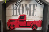 Red Truck Home Shelf Sitter Tiered Tray Decor