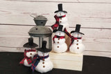 Tiny Fabric Snowman Winter Ornament Decorations