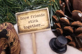 Snow Friends Stick Together Melting Snowmen Fabric Winter Ornament Decoration