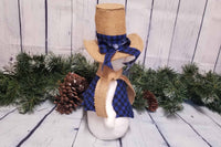 Jack the Snowman Blue Plaid Fabric Christmas Holiday Decoration