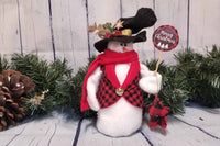 Jim - Merry Christmas Snowman, Plaid Buffalo Check Vest