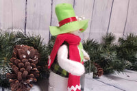 Christmas Holiday Cheer Snowman with Metal Basket