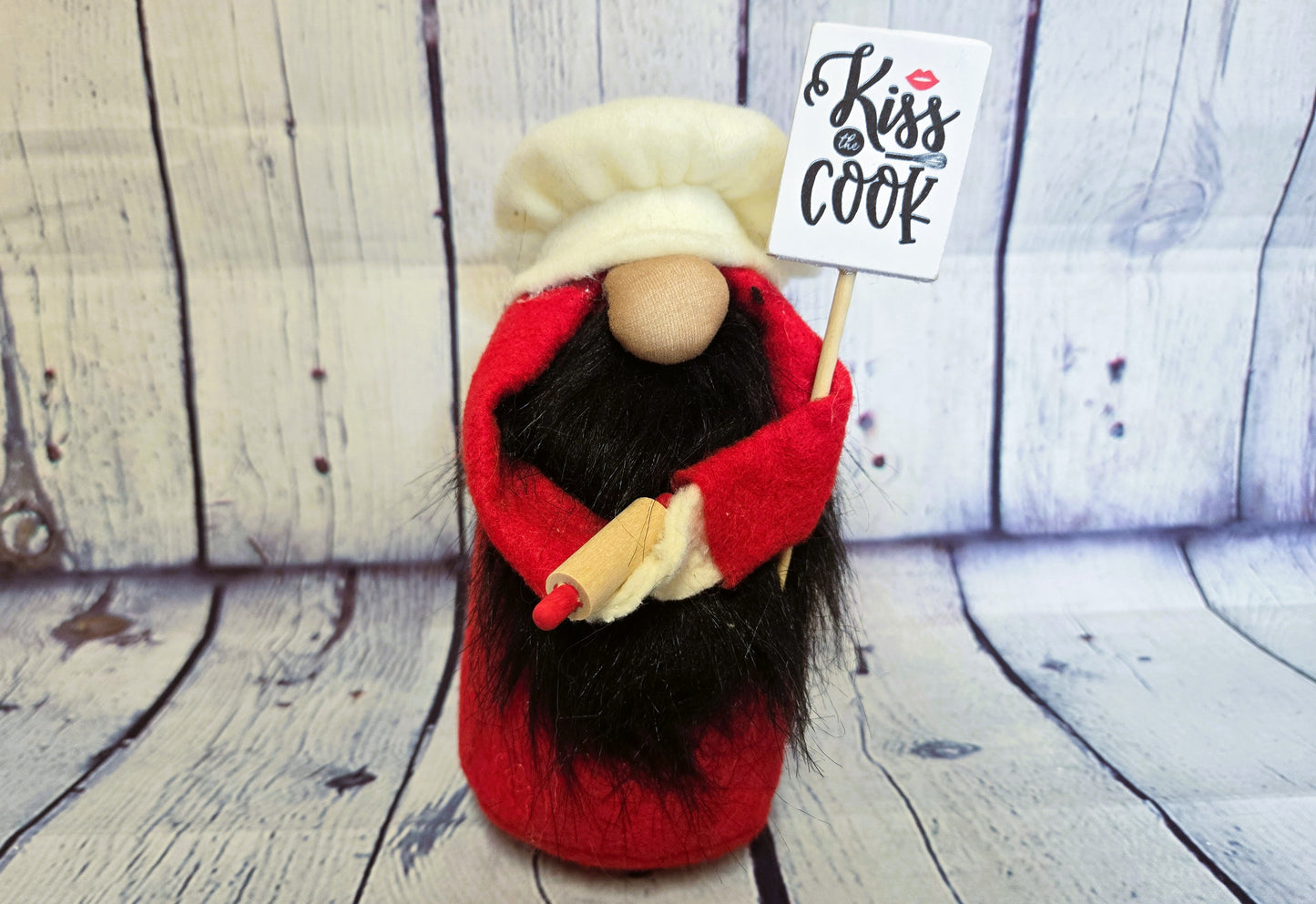 Kiss the Cook Chef Gnome Kitchen Decor