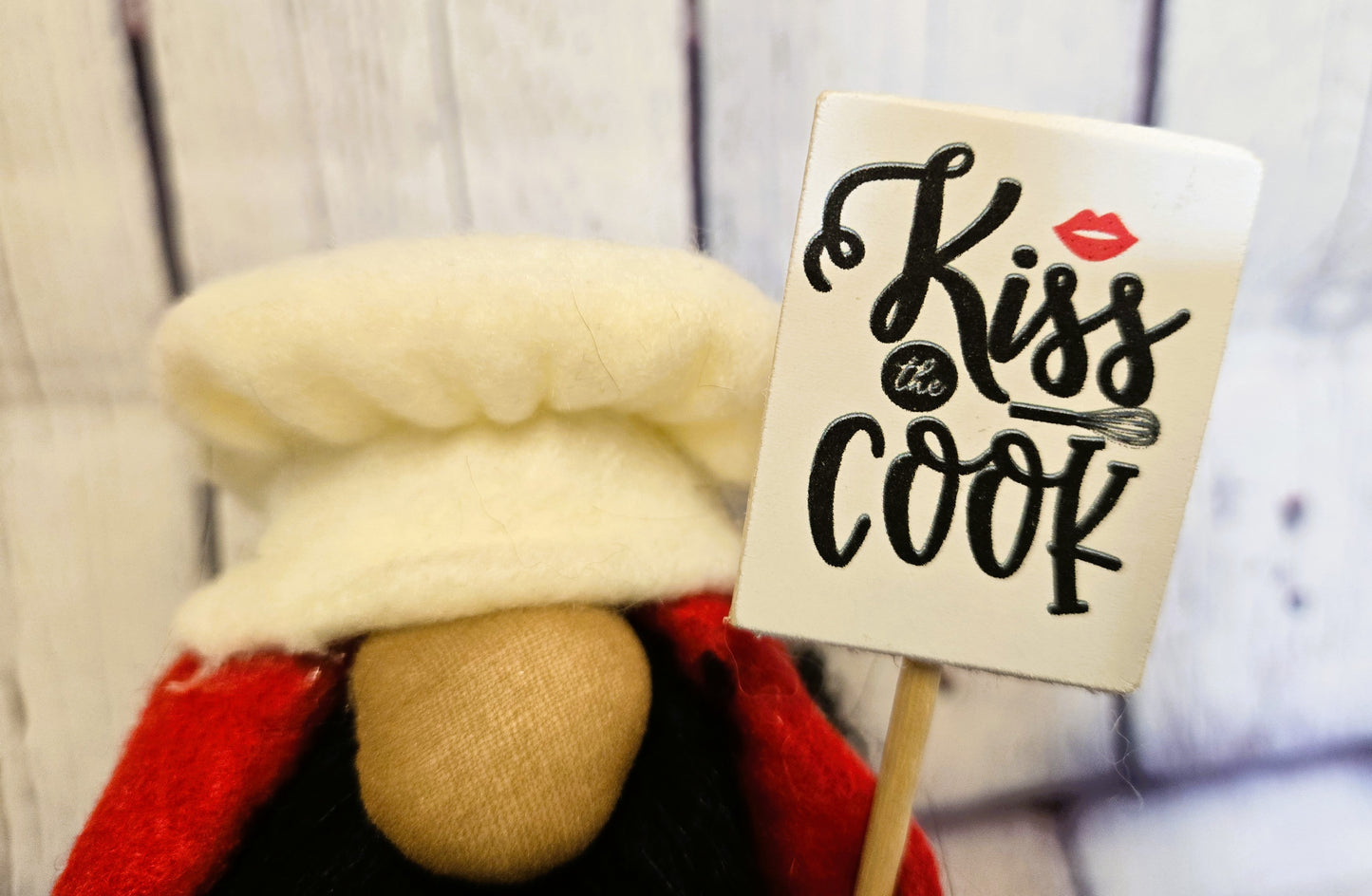 Kiss the Cook Chef Gnome Kitchen Decor