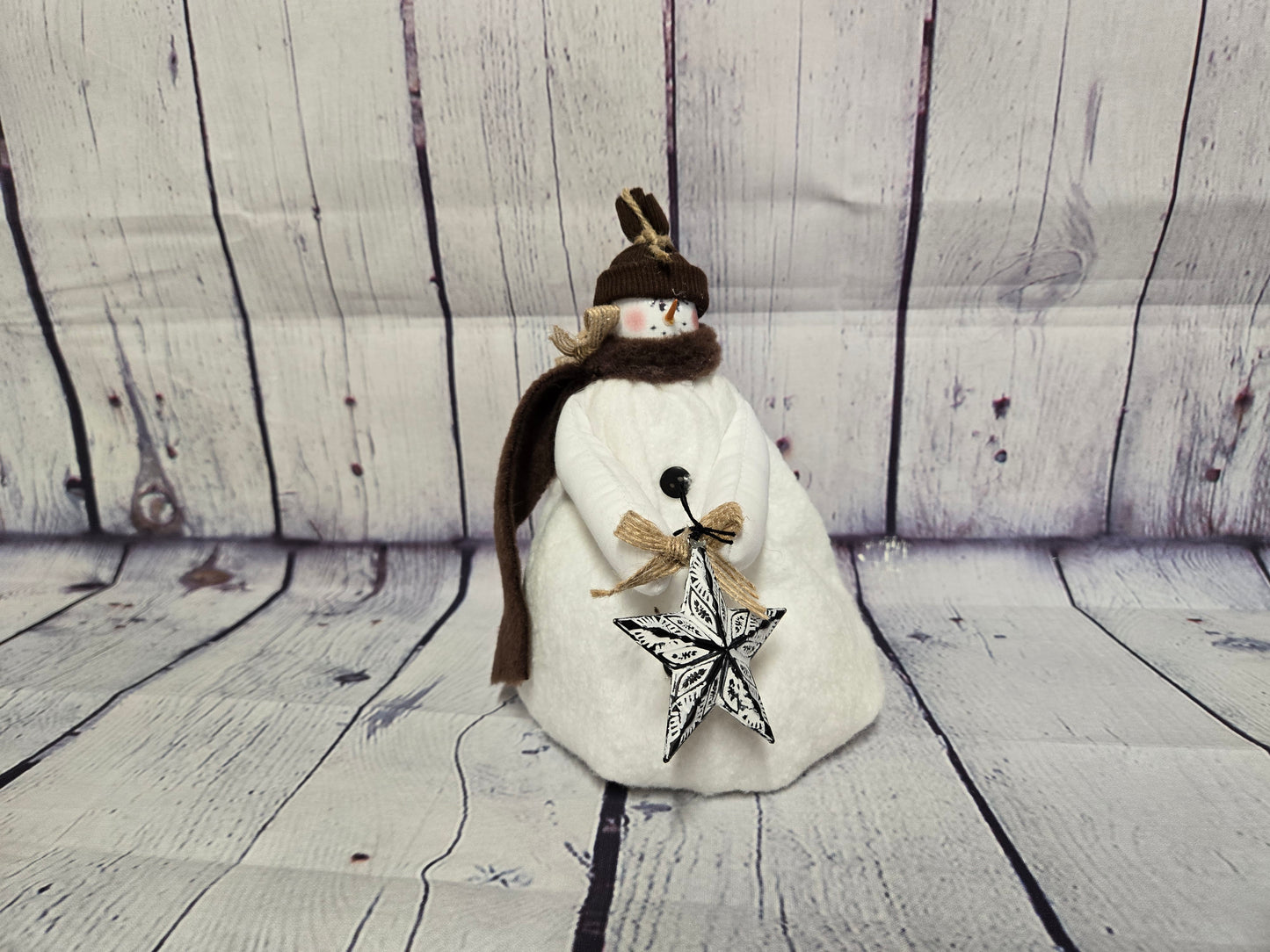6 Inch Handmade Snowman Doll | Primitive Farmhouse Christmas Decor | Cozy Holiday Shelf Sitter | Snowman Collector Gift