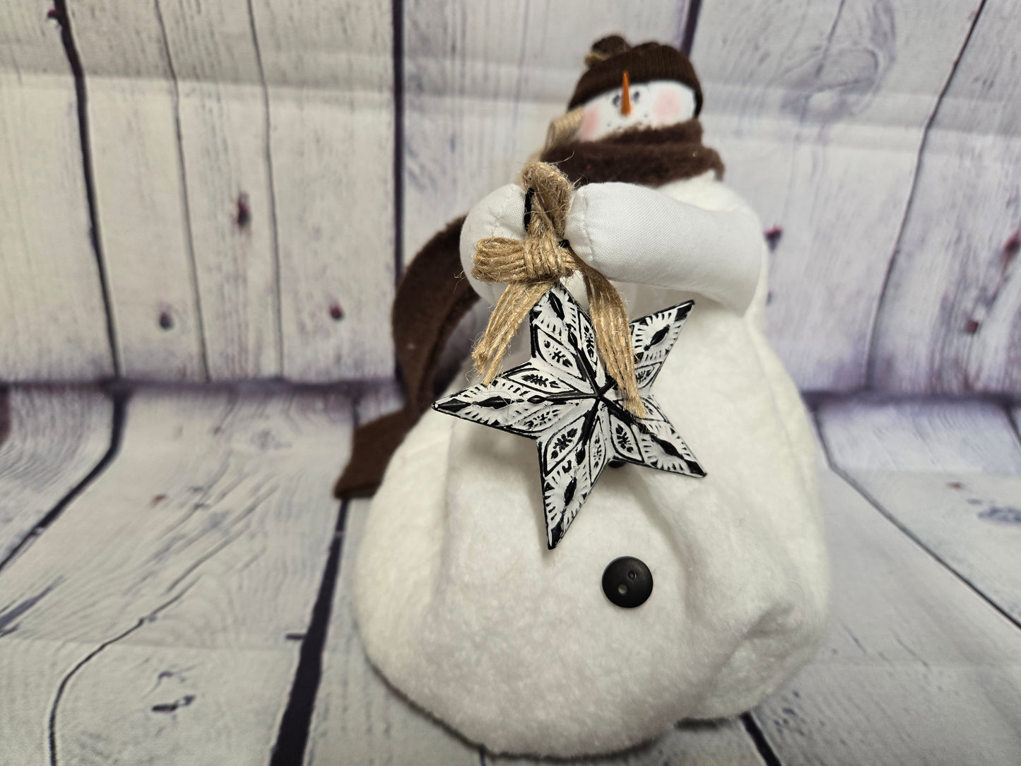 6 Inch Handmade Snowman Doll | Primitive Farmhouse Christmas Decor | Cozy Holiday Shelf Sitter | Snowman Collector Gift