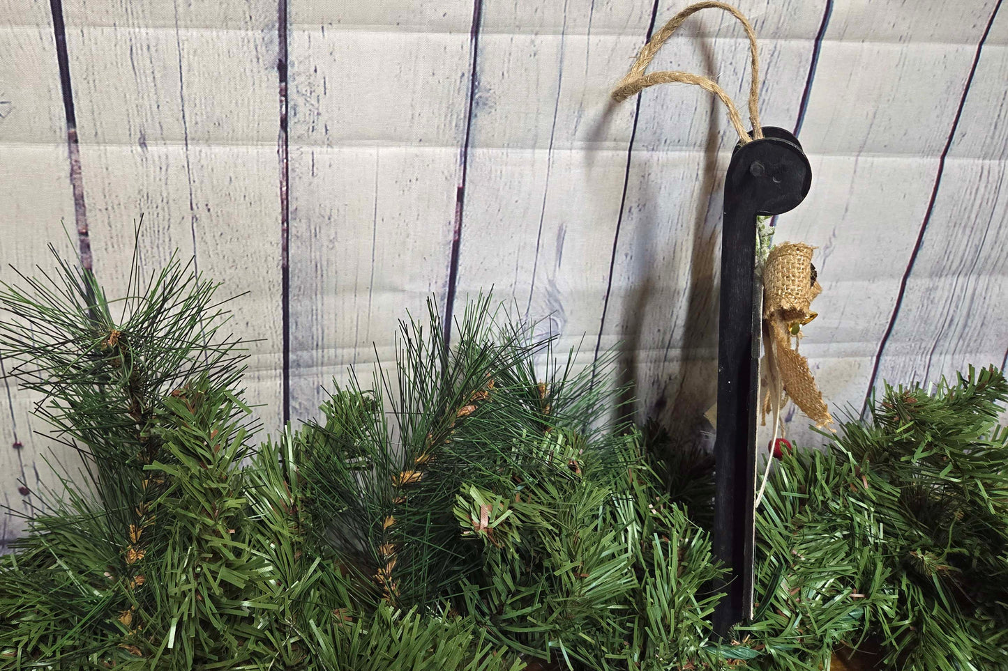 Decoupaged Christmas Sled Holiday Tree Ornament or Shelf Sitter