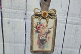 Distressed Wood Decoupaged Mini Cutting Board, Highland Cow Kitchen Decor