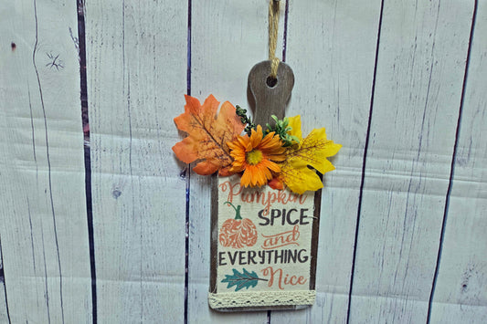 Pumpkin Spice Mini Cutting Board Fall Wall Hanging for Autumn