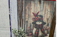 Decorative Distressed Wood Cutting Board, Special Delivery Snowman Kitchen Decor for the Holidays
