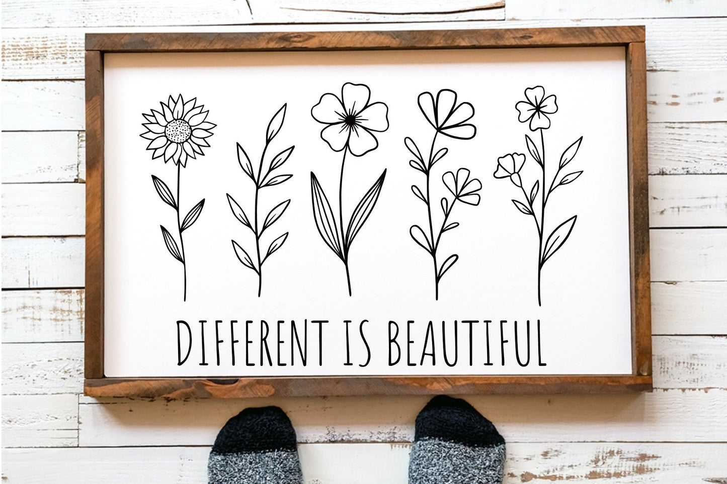 Different is Beautiful Simple Farmhouse Sign