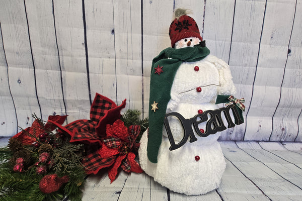 Dream On Chenille Snowman Home Decor