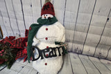 Dream On Chenille Snowman Home Decor