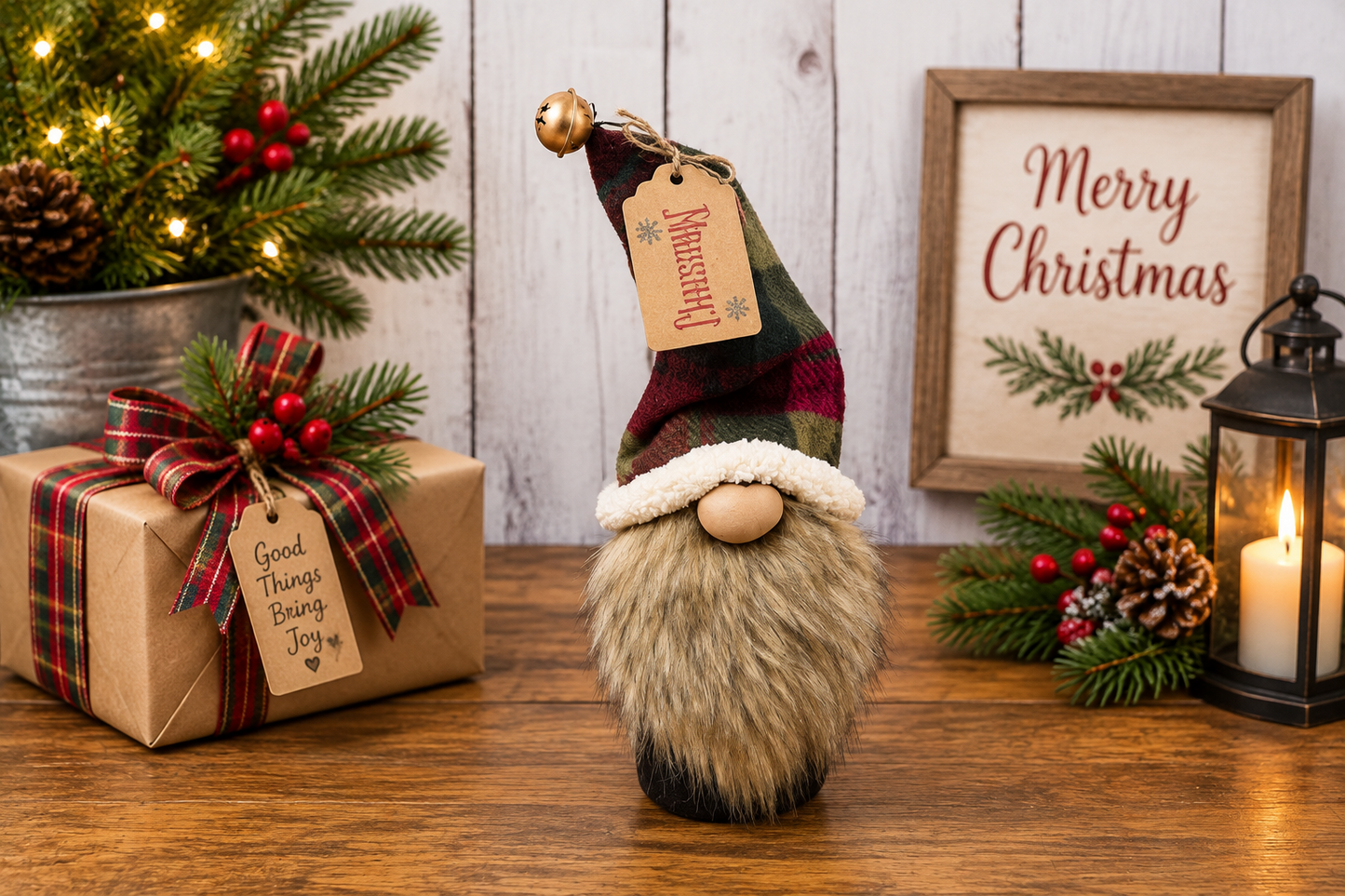 Christmas Gnome Wine Bottle Topper, Fleece Hat Gnome Bottle Cover, Hostess Gift, Teacher Gift, Farmhouse Christmas Decor