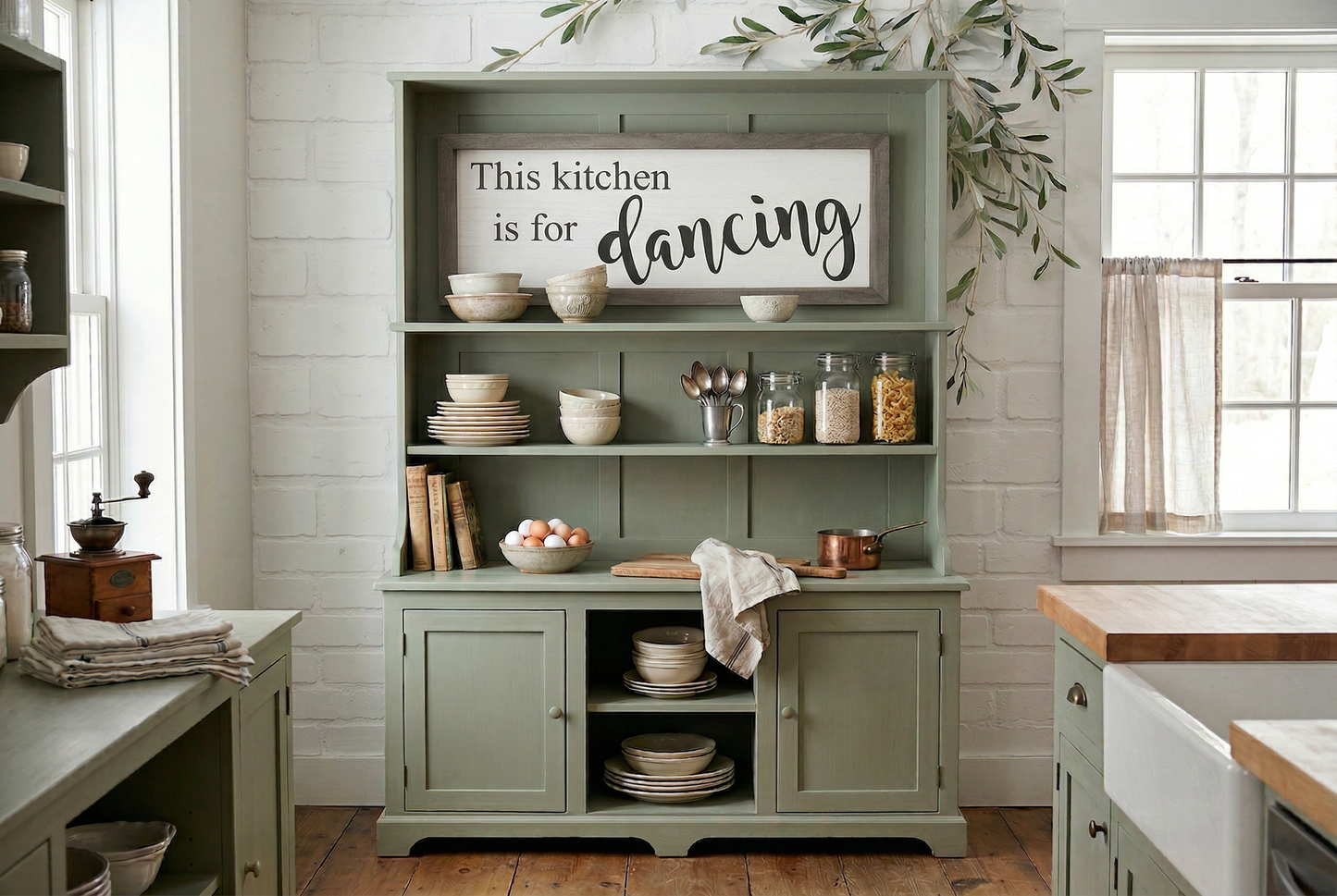 This Kitchen is for Dancing Wood Sign | Farmhouse Wall Decor for Kitchen and Dining Room