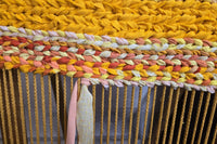 Reversible Twined Rag Rug - Yellow and Orange Bathroom Mat - Sustainable Kitchen Mat