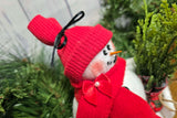 Holiday Fabric Snowman in Red