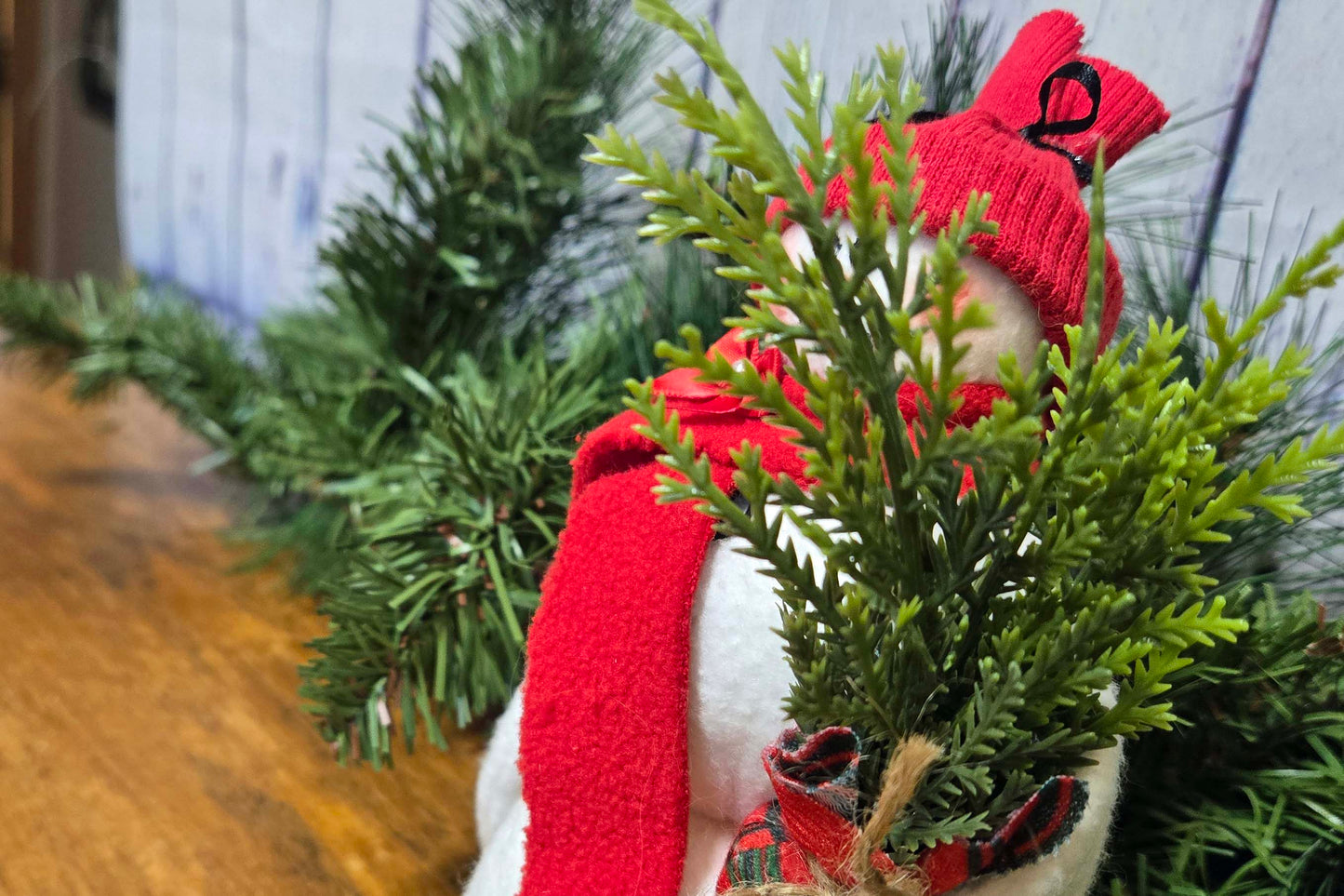 Holiday Fabric Snowman in Red