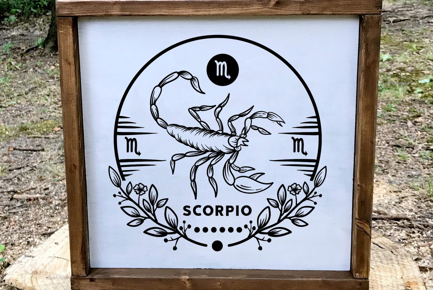 Scorpio Zodiac Wood Sign,  Scorpion Wall Art, Water Sign Astrology Decor, November Birthday Gift, Minimalist Celestial Star Plaque