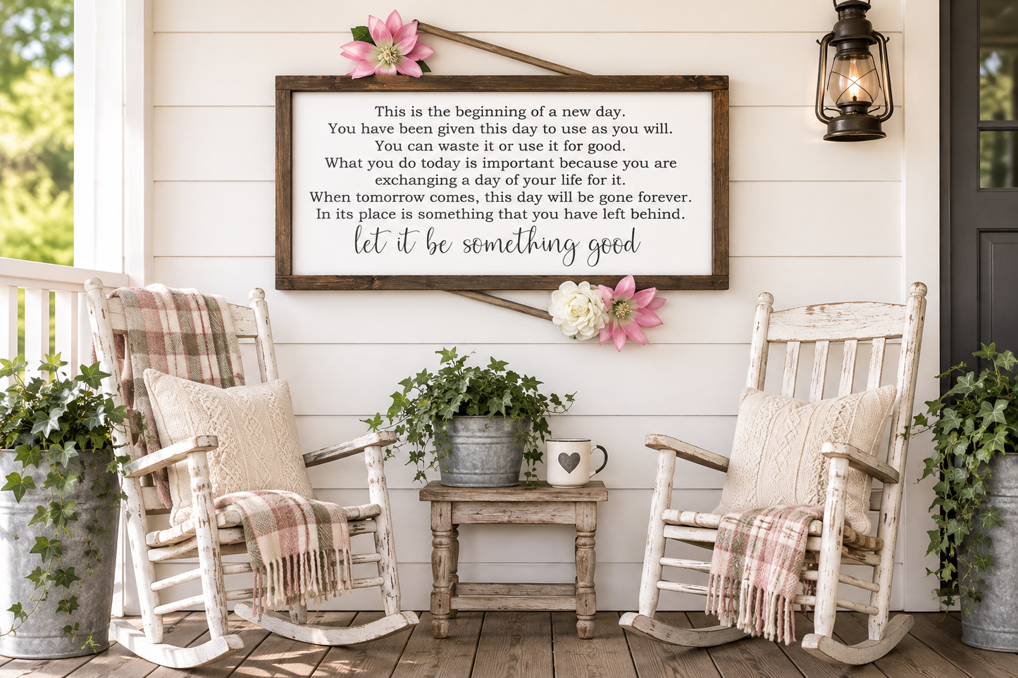 Let It Be Something Good Sign, Inspirational Farmhouse Wall Decor, Hand Painted Wood Sign, Positive Quote Sign, Meaningful Gift