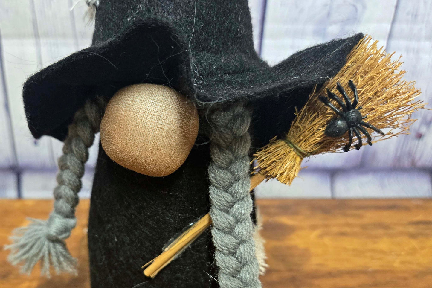 Halloween Witch Gnome with Spiders
