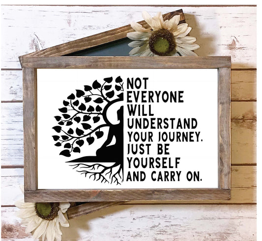 Your Journey Inspirational Black and White Sign