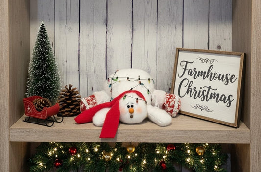 Fuzzy Snowman Plush Decor | Handmade Christmas Ornament | Cozy Winter Tabletop Decoration | Stocking Stuffer Gift