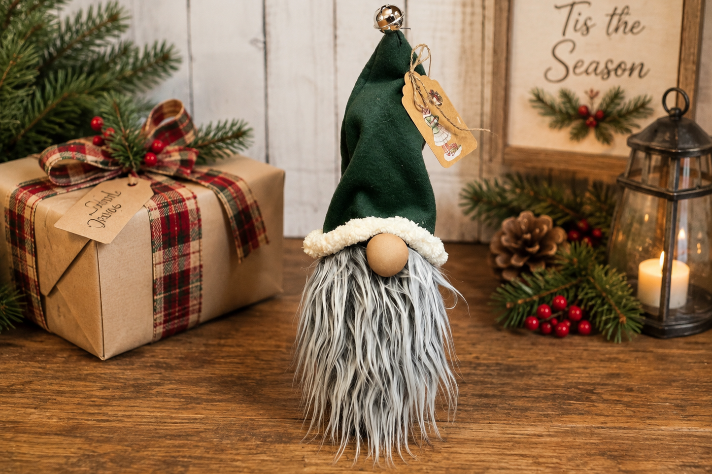 Christmas Gnome Wine Bottle Topper, Fleece Hat Gnome Bottle Cover, Hostess Gift, Teacher Gift, Farmhouse Christmas Decor