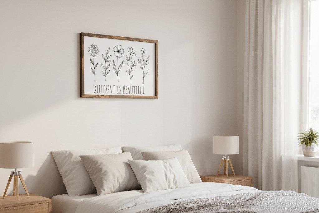 Different is Beautiful Simple Farmhouse Sign