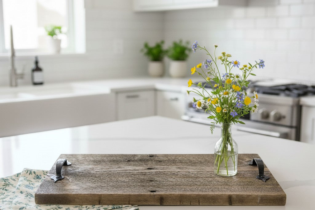 Decorative Recycled Weathered Barn Wood Serving Tray