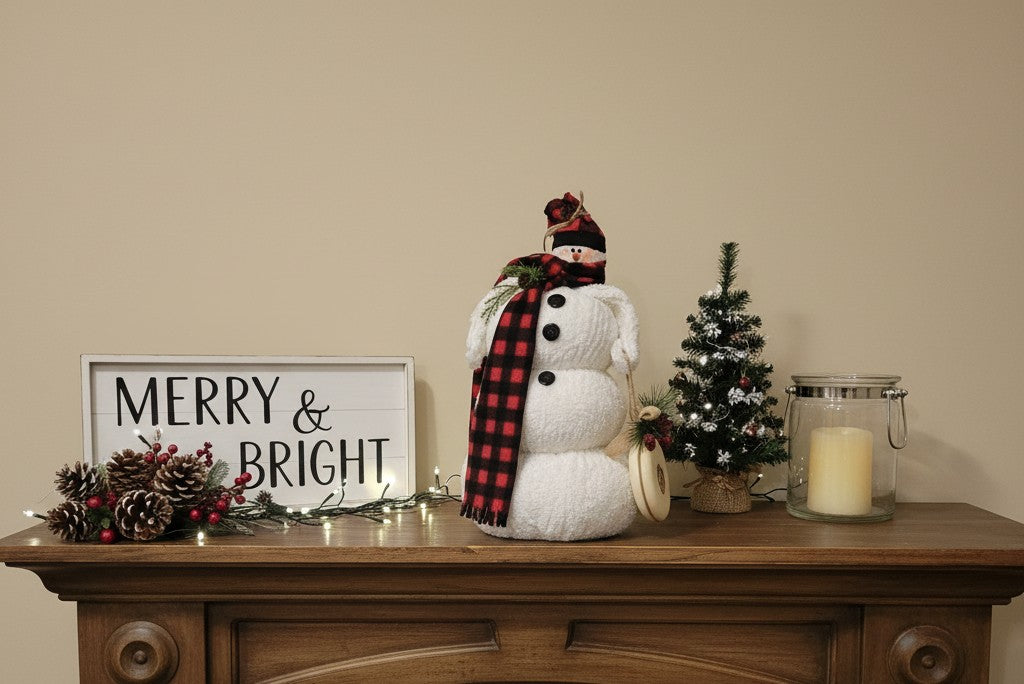 15" Chenille Snowman | Rustic Farmhouse Christmas Decor