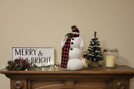 15" Chenille Snowman | Rustic Farmhouse Christmas Decor