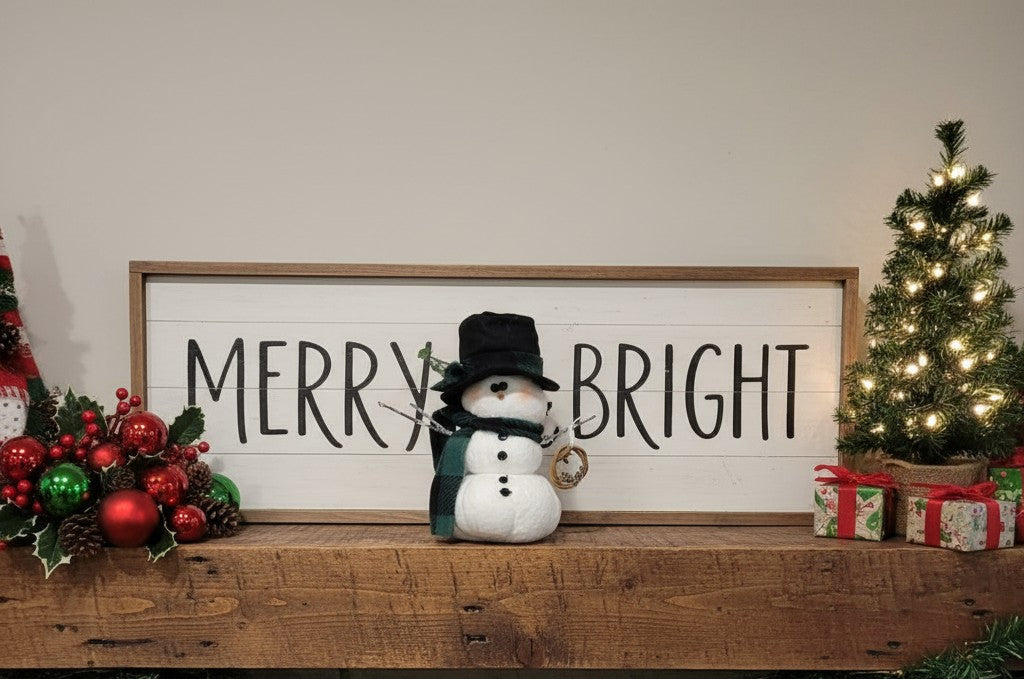 8" Fabric Snowman Figurine, Handmade Winter Decor, Farmhouse Christmas Shelf Sitter, Primitive Holiday Accent