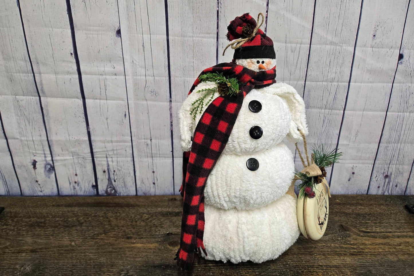 15" Chenille Snowman | Rustic Farmhouse Christmas Decor