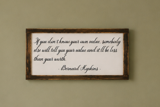 Know Your Worth Wood Sign | Inspirational Quote Sign | Farmhouse Wall Decor | Cottagecore & Boho Home Decor | Handcrafted Motivational Sign