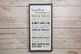 Grandma and Grandpa's House Rules Sign