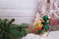 Believe Wine Bottle With Fairy Lights and Ornaments, Battery Lights Christmas Decoration